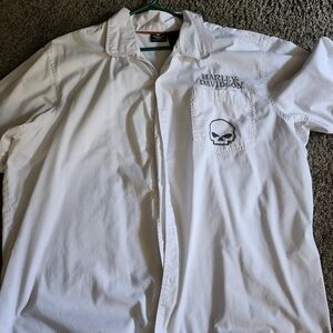 Harley-Davidson Ivory Shirt with Skull Emblem